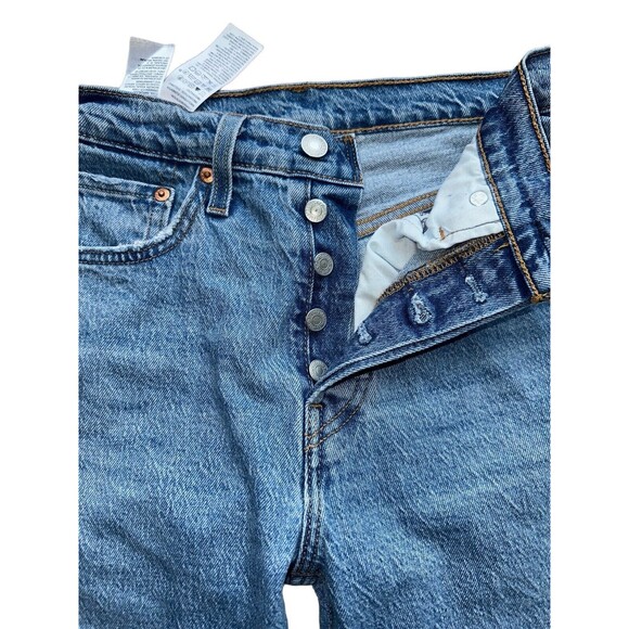 Levi’s 501 Skinny Jeans W28 L26 Button Fly Distressed Knee Vintage Blue Denim - Picture 6 of 16